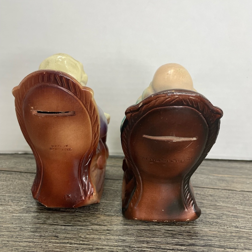 Vintage Retirement Fund blow mold piggy banks.Hong Kong. Used. - Picture 4 of 14